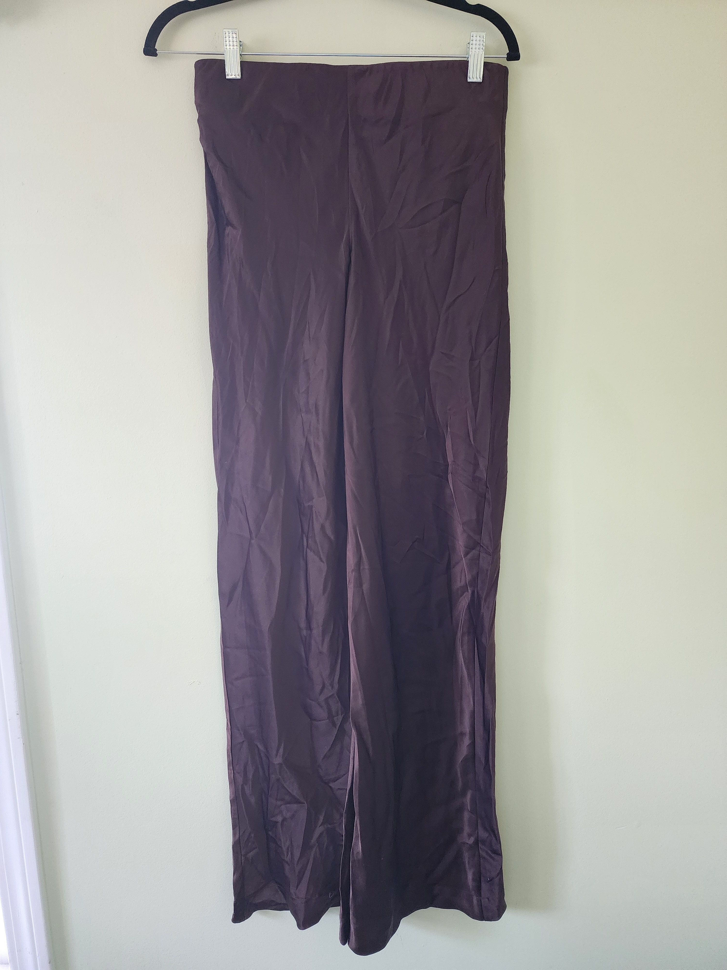 Frame 100% Silk Wide Leg Pull On Pant